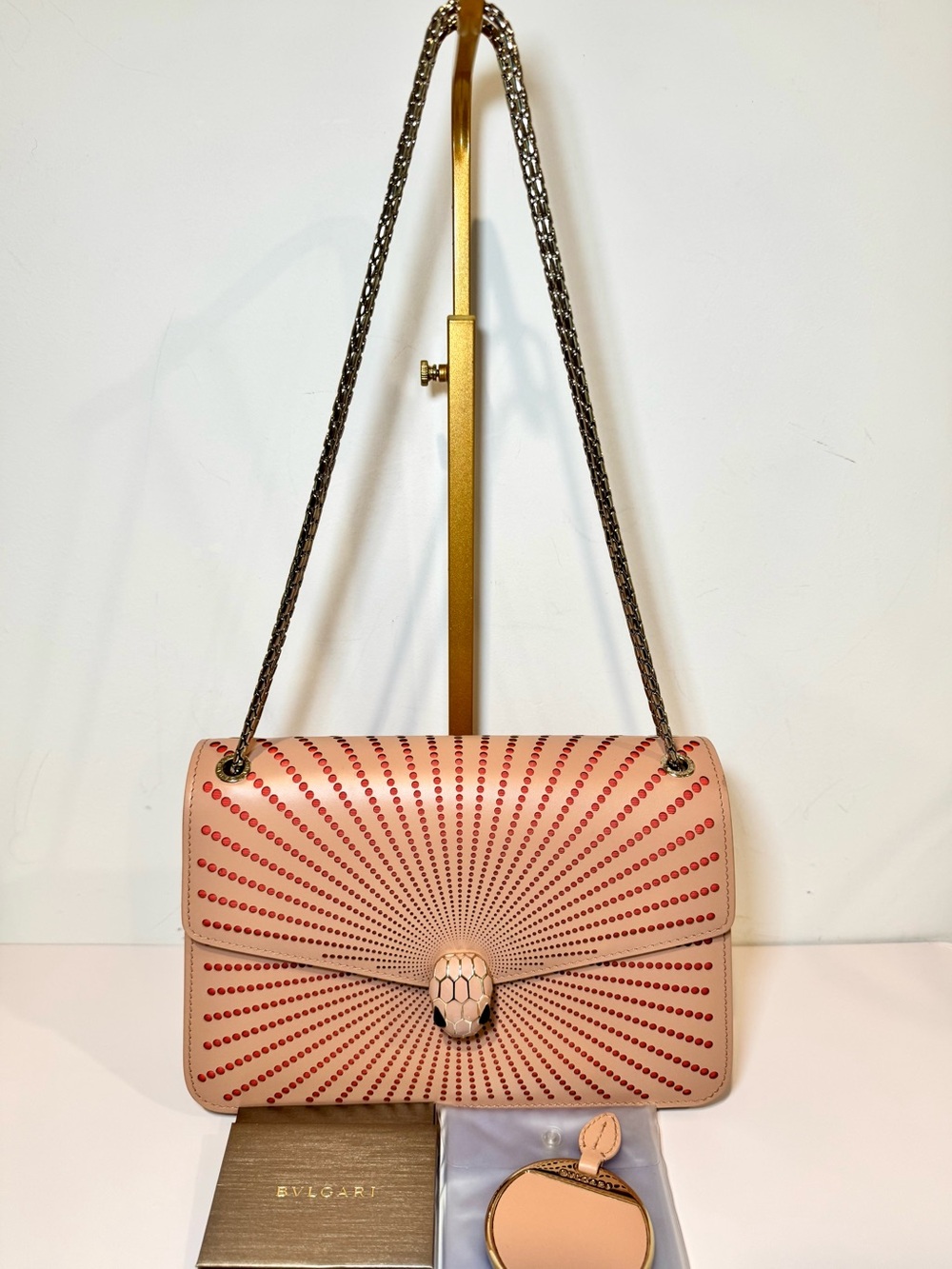 Rare Bvlgari Serpenti Forever Medium Diamond Blast Sunshine Shoulder Bag